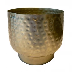 Krukke/potte i metal, mønster i guld, Ø15,50cm