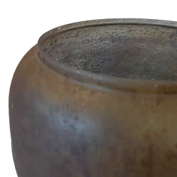 Krukke/potte skjuler i glas, Small, Ø22cm, frosted lysebrun
