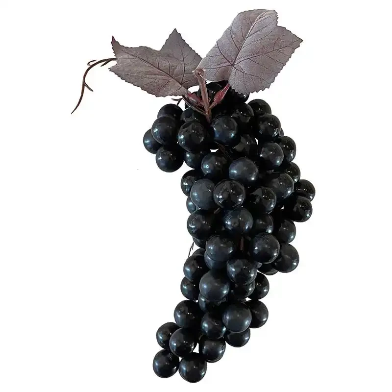 Vindrueklase, 90stk, 25cm, sort, kunstig frugt