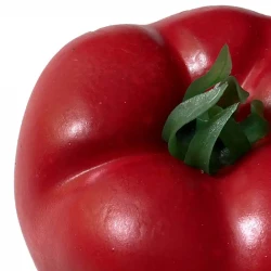 Tomat m grøn stilk, 8cm, kunstig mad