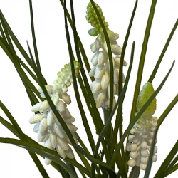 Perlehyacint i potte, hvid, 23cm, kunstig blomst