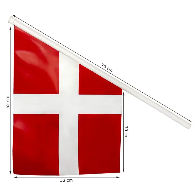 Facadeflag, "Dannebrog", inkl. stang