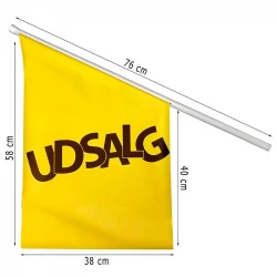 Facadeflag "Udsalg" inkl. stang