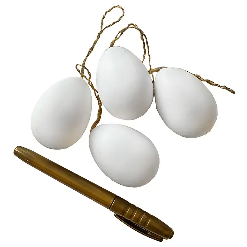 Æg m guld tusch til dekoration, 4stk, kunstige æg