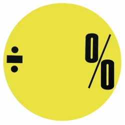 Cirkelplakat, Neon gul ÷ % uden tal