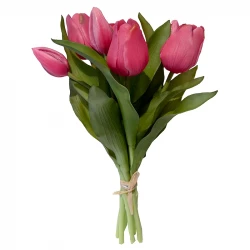 Tulipanbuket, pink, 31cm, kunstige blomster