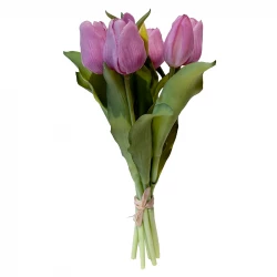 Tulipanbuket, lilla, 31cm, kunstige blomster