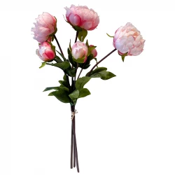 Pæon buket, pink, 51cm, kunstig blomst