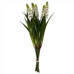 Perlehyacint i bundt, hvid, 26cm, kunstig blomst