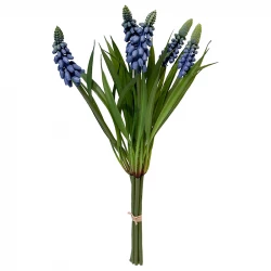 Perlehyacint i bundt, blå, 26cm, kunstig blomst