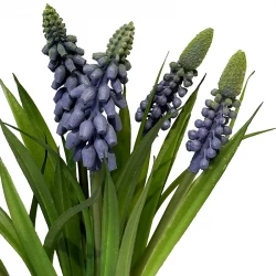Perlehyacint i bundt, blå, 26cm, kunstig blomst