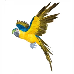 Papegøje flyvende, 73cm, blå, kunstig fugl