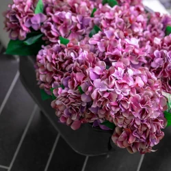 Hortensia buket, 45cm, Lilla, kunstig blomst