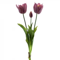 Tulipanbuket, lilla, 48cm, kunstige blomster