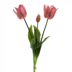 Tulipanbuket, pink, 48cm, kunstige blomster