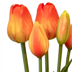 Tulipanbuket, 47cm med 7 blomster orange, kunstig blomst