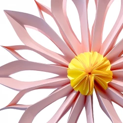 Papirsblomst, Ø30cm, lyserød, kunstig blomst