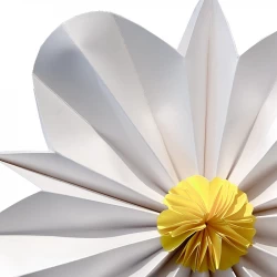 Papirsblomst, Ø30cm, hvid, kunstig blomst