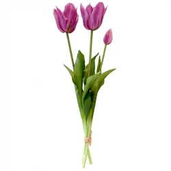 Tulipanbuket, lilla, 48cm, kunstige blomster