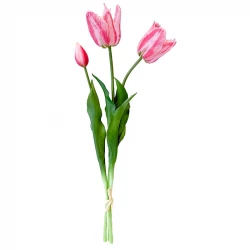 Tulipanbuket, 48cm, pink, kunstige blomster