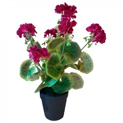 Pelargonie i potte, 38cm, geranium, UV, kunstig blomst 