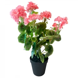 Pelargonie i potte, 38cm, geranium, UV, kunstig blomst 