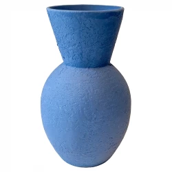 Terracotta vase, blå, 30cm 