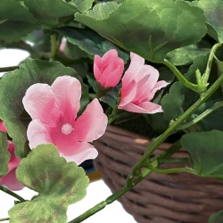 Pelargonie, geranium, hænger i kurv, UV, 45cm, kunstig blomst