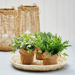 Musetorn i jute pose, 20cm, kunstig plante