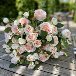 Rose, fersken, 61cm, kunstig blomst