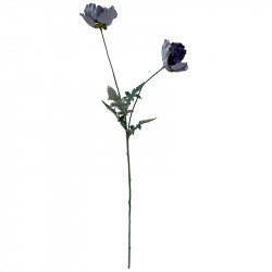 Valmue, 68cm, gråblå, kunstig blomst