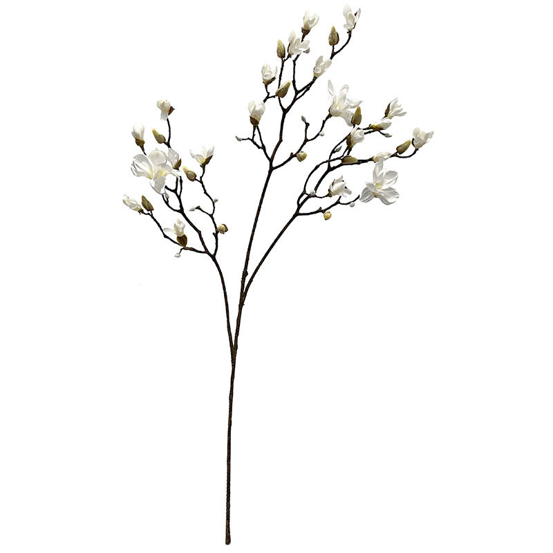 Magnoliagren, 123cm, hvid, kunstig blomstergren