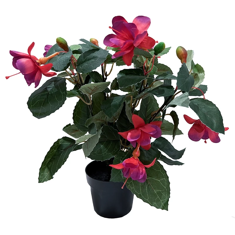 Fuchsia i potte, 30cm, pink, kunstig blomst