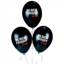 Balloner m. tryk: BLACK FRIDAY Sale, 100stk. pose