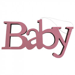 BABY bokstäver sammanhängande, rosa