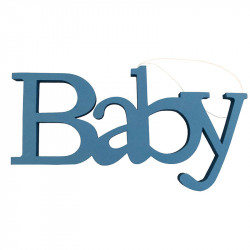 BABY bokstäver sammanhängande, ljusblå