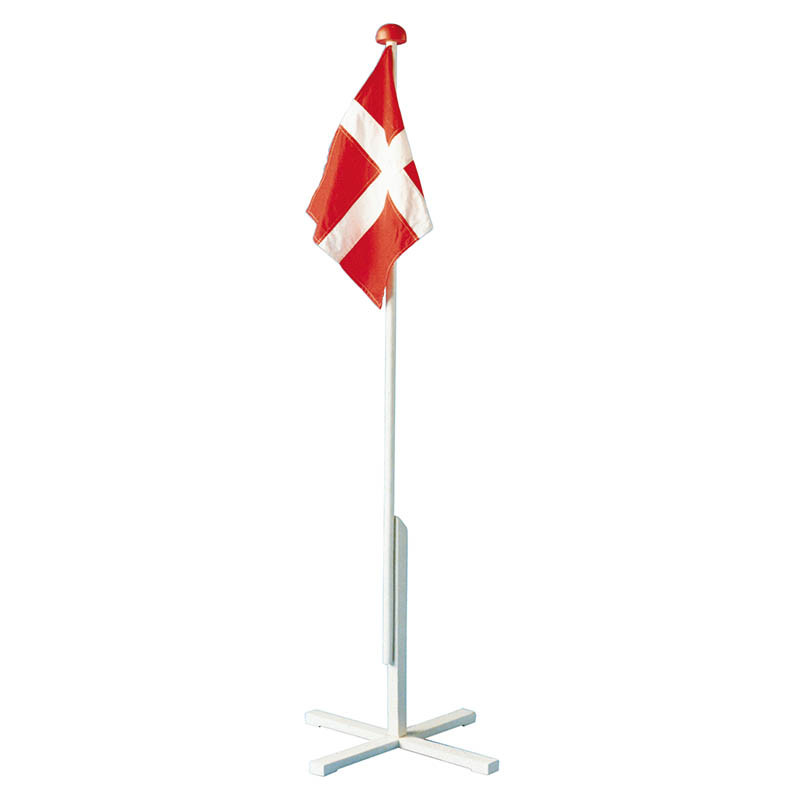 Flagstang 150cm m krydsfod og Dannebrog m fast monteret flag