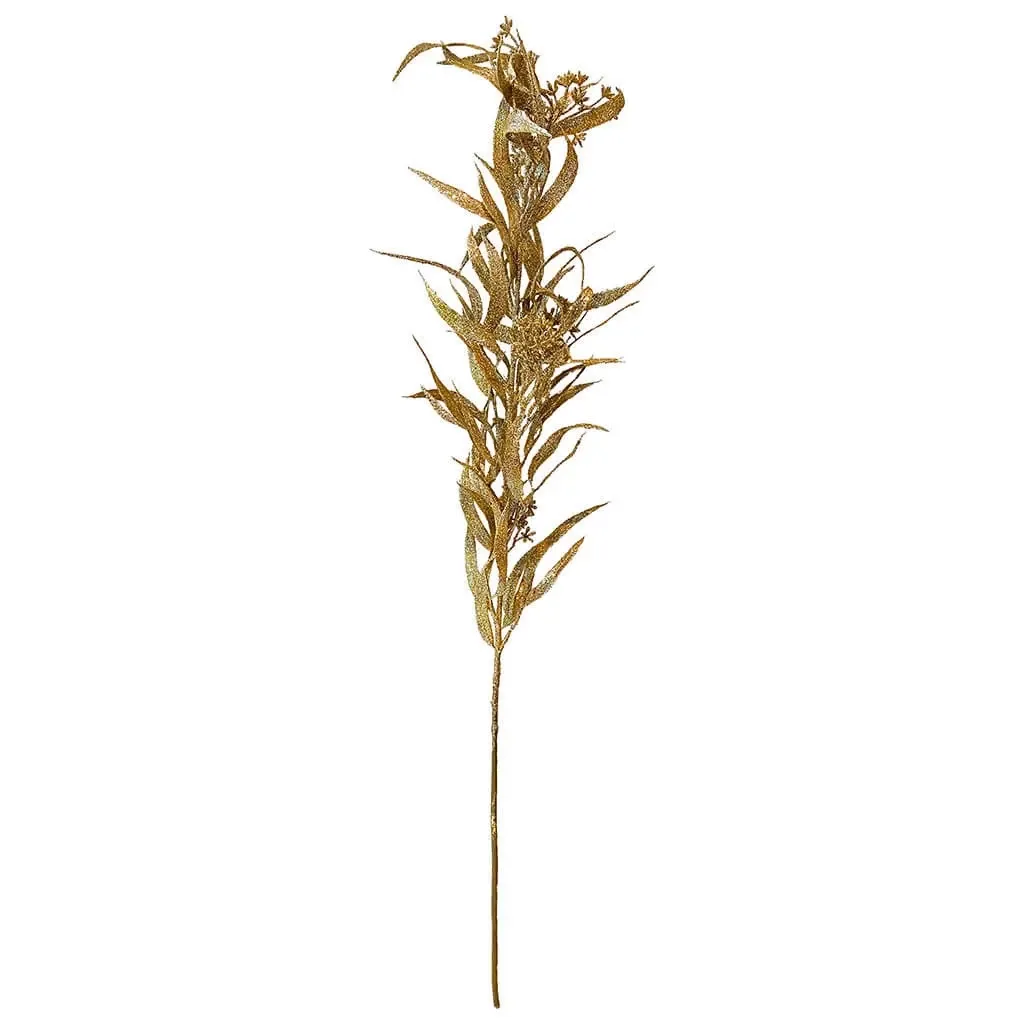 Buy Eukalyptus gren, guld m glitter, 90cm