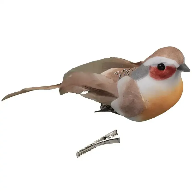 Buy Fugle på klips, brun, 6stk, 12,5cm, kunstig