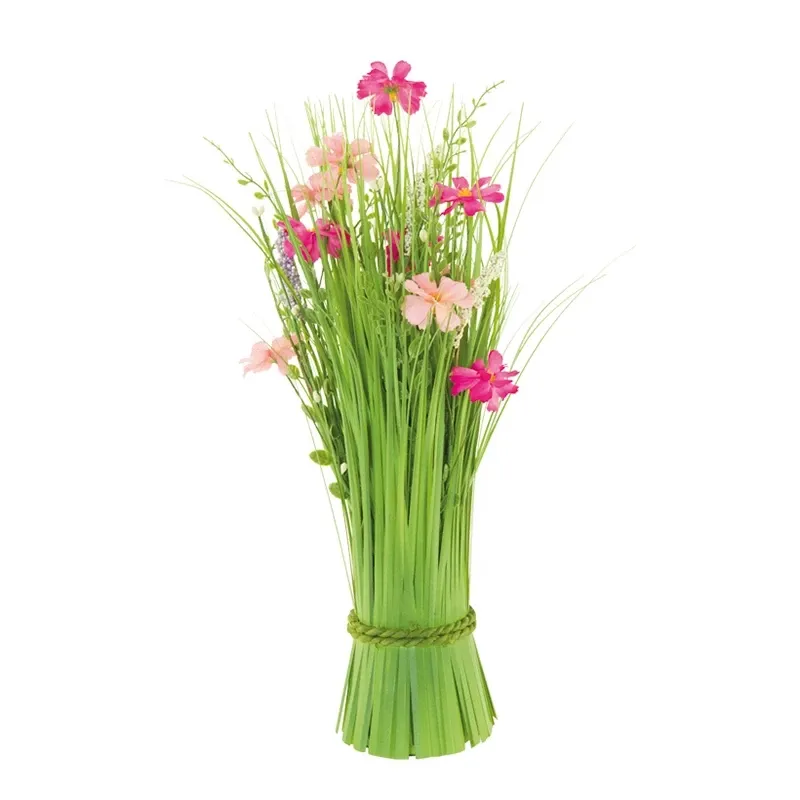 Buy Græsbundt med blomster, 45cm, kunstig græs