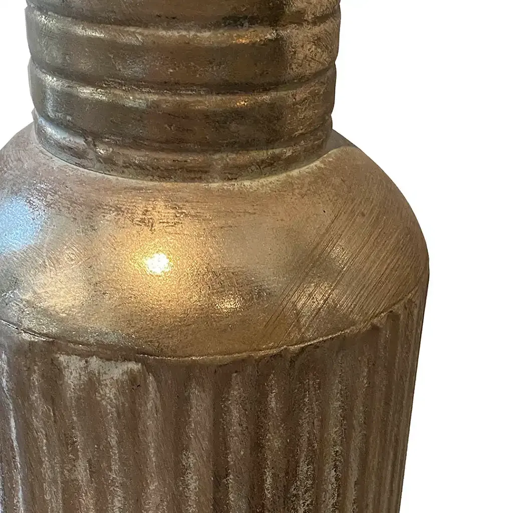 Buy Gulv flaske vase i metal, guld m mønster, 68cm