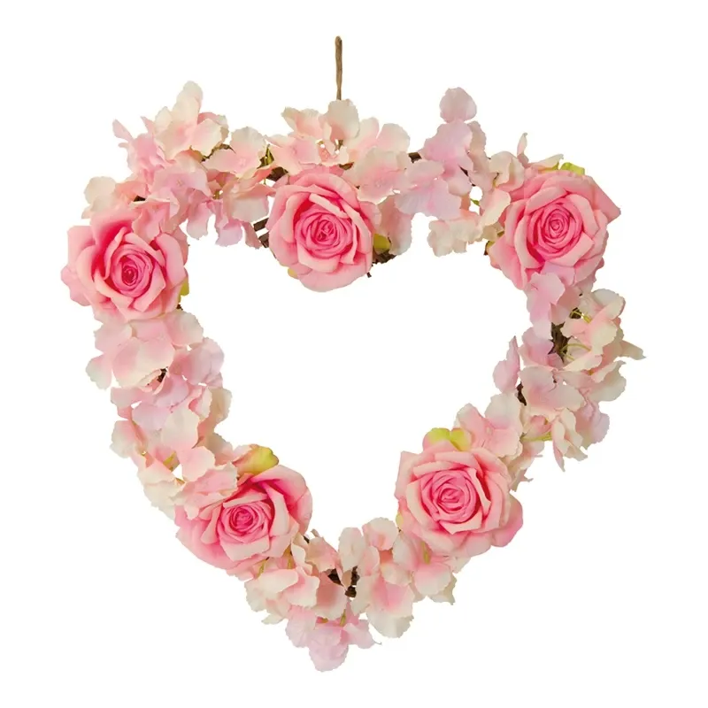 Buy Hjerteformet krans, roser, kunstige blomster