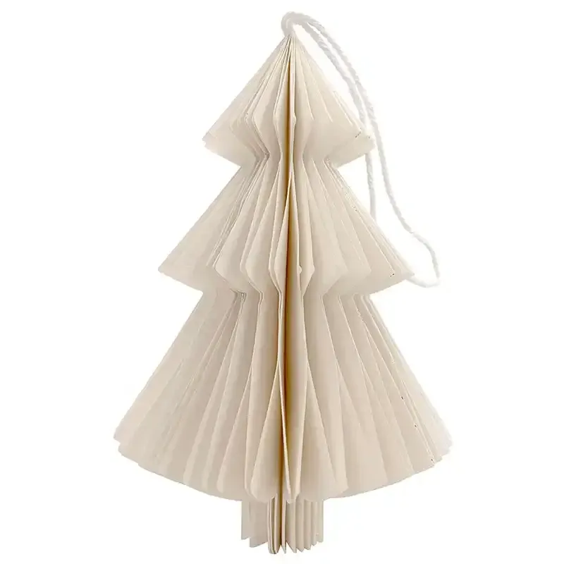 Buy Juletræ i papir m ophæng, hvid,15cm