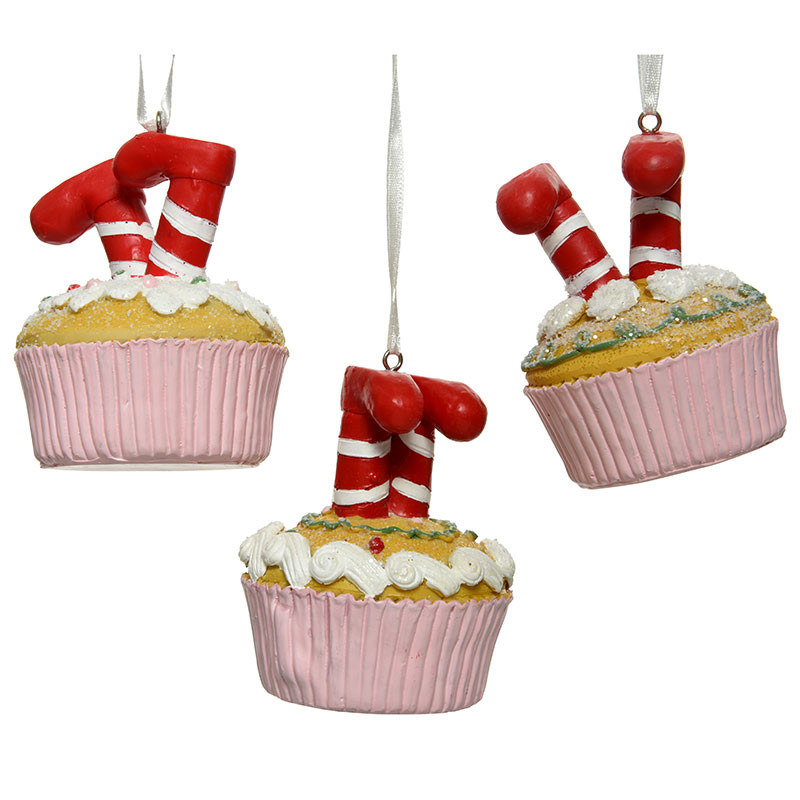 Buy Juletræspynt, cubcake m nisseben og glitter