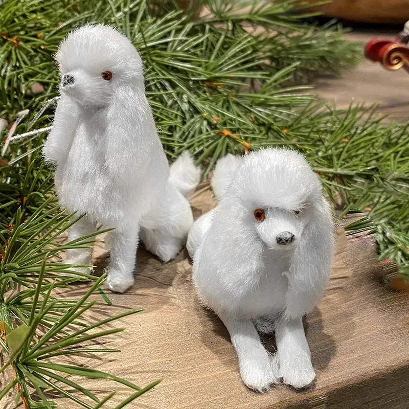 Buy Juletræspynt, siddende hund m ophæng, hvid