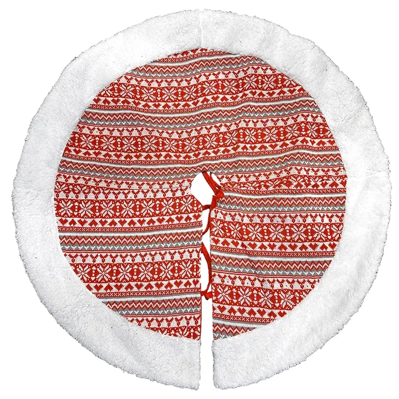Buy Juletræstæppe, rund m grå/rød mønster, 90cm