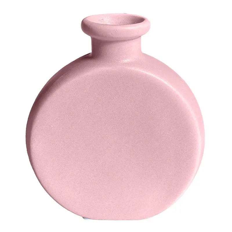 Buy Keramik vase, lyserød, halvrund form