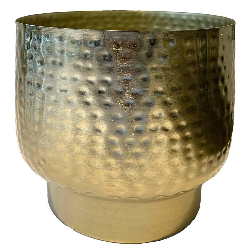 Buy Krukke/potte i metal, mønster i guld, Ø20,5cm