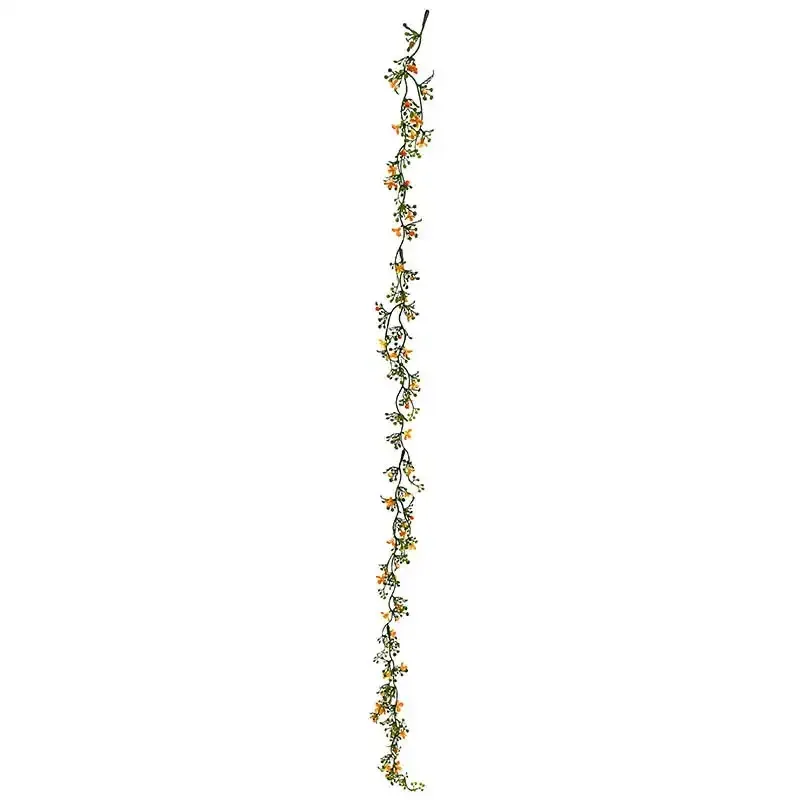 Buy Mini blomster ranke, lys orange/grøn, 86cm