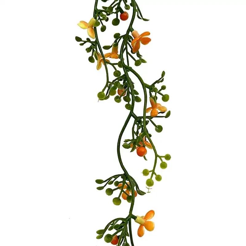 Buy Mini blomster ranke, lys orange/grøn, 86cm